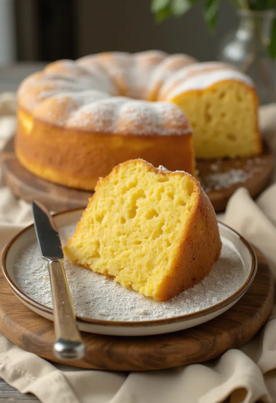 Pastel de mantequilla sencillo en presentación simple