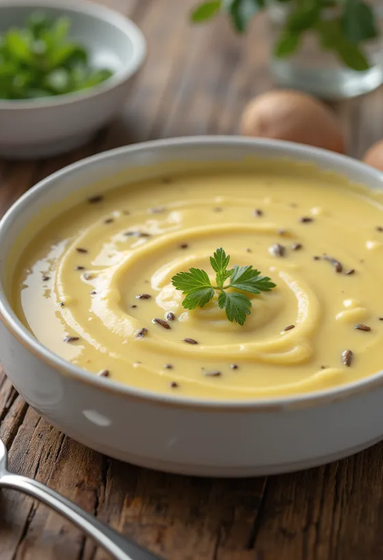 Salsa de mostaza servida con carnes
