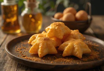 Tulumba con miel, dulce crujiente espolvoreado con canela y miel
