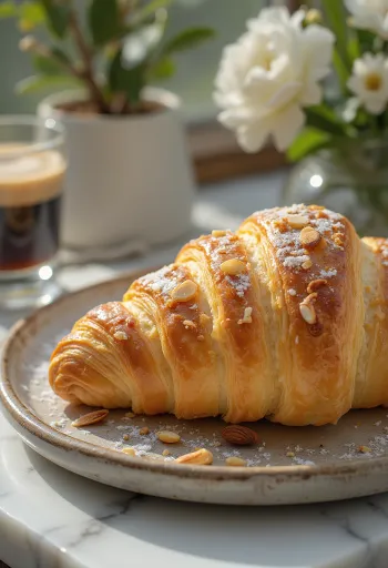 Croissant bajo en carbohidratos servido