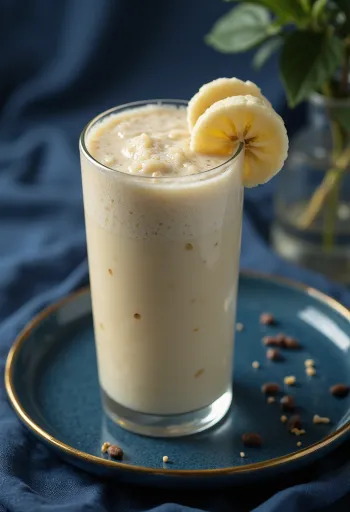 Smoothie de plátano en vaso alto