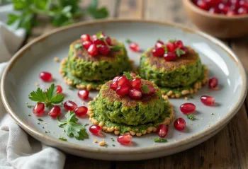 Pkhali con granada, platillo georgiano de verduras y especias servido