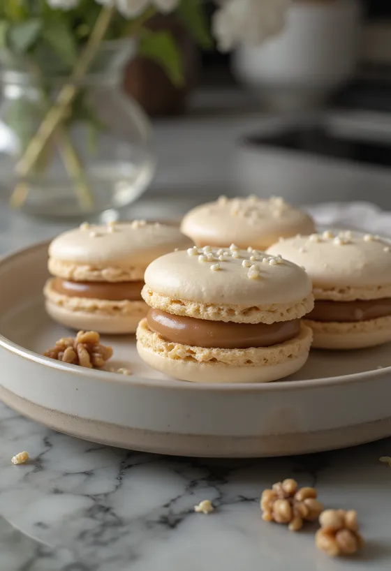 Macarrones de nuez y mazapán