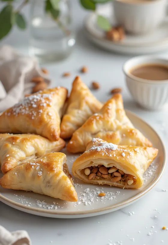 Samosa de almendra al ron en masa horneada