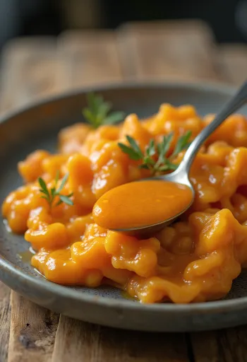 Salsa de mantequilla al páprika servida con carne asada