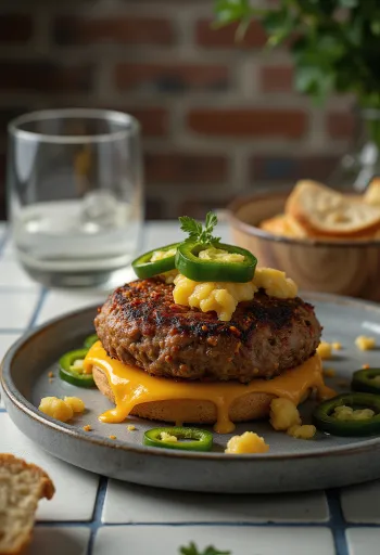 Hamburguesa Cajun servida