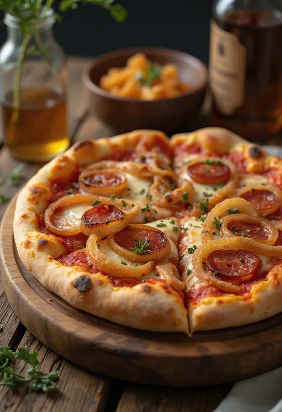 Pizza Diavola con cebolla y chile