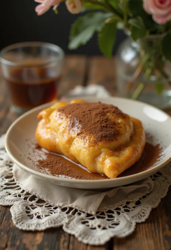 Empanada Chilena de Dulce de Leche, con relleno dulce de dulce de leche, en masa dorada
