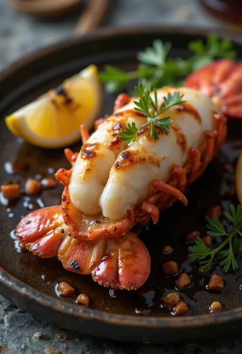 Langosta a la parrilla BBQ servida