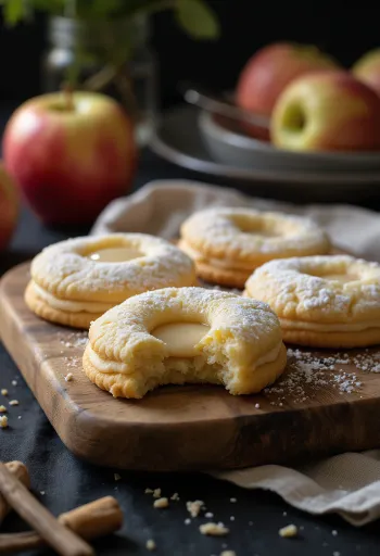 Linzer de manzana y vainilla servido