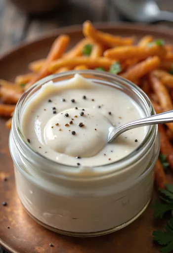 Salsa BBQ blanca estilo Alabama servida con pollo a la parrilla