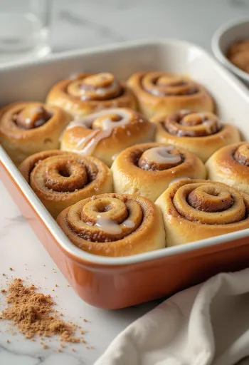 Roles de canela servidos en un plato