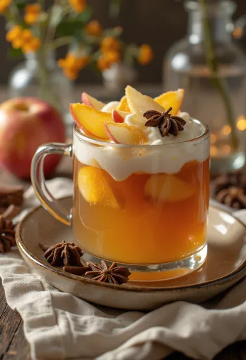 Sidra de manzana especiada servida en vaso