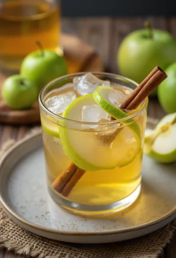 Cóctel de sidra con Calvados recién servido