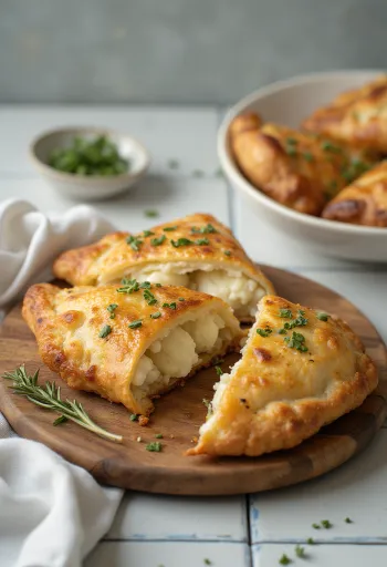 Calzone de coliflor recién horneado