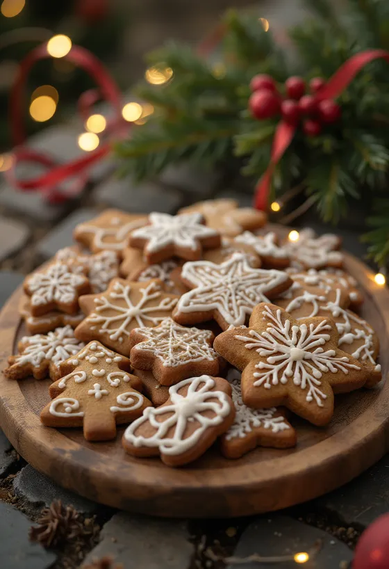 Galletas de jengibre con formas navideñas