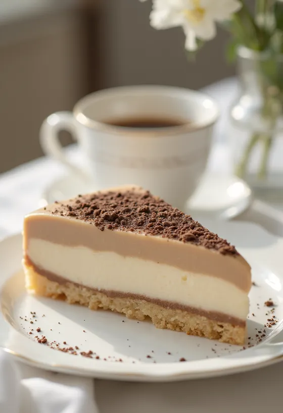 Pastel de mousse de castañas en presentación elegante