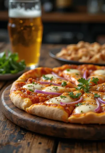 Pizza de Kimchi con kimchi coreano y salsa gochujang