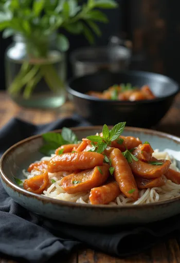 Lạp xưởng al ajo, salchicha vietnamita y pasta