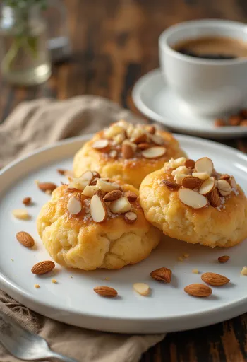 Mandelkubb servido con trozos de almendra
