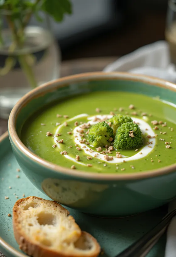 Crema de brócoli con textura suave