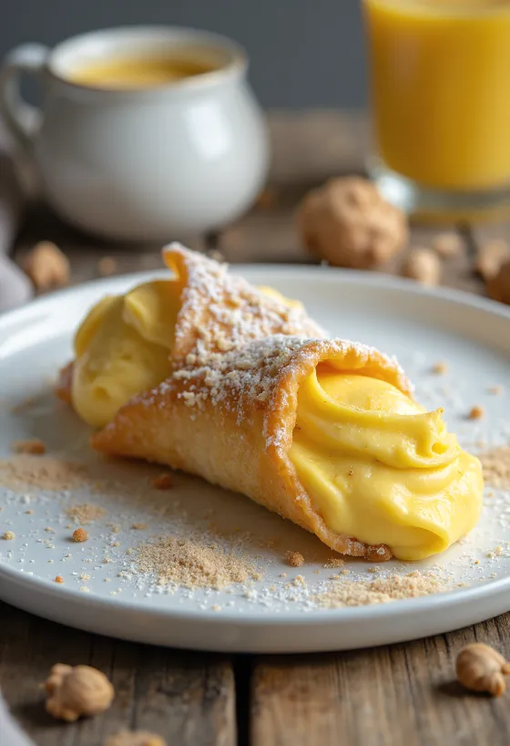 Cannoli de Rompope servido