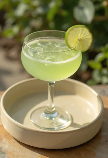 Cóctel Daiquiri decorado con rodaja de limón