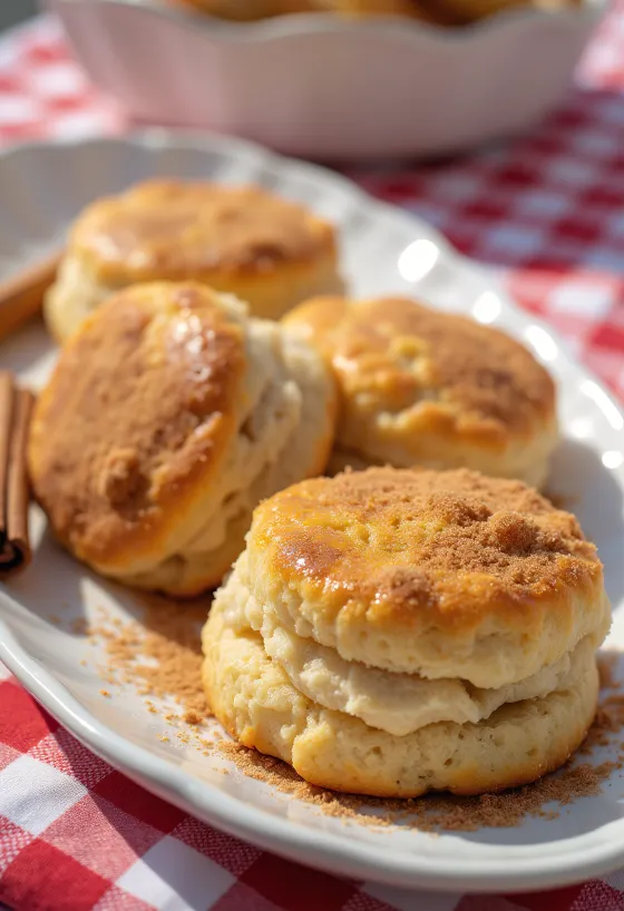 Scones de miel y canela recién horneados