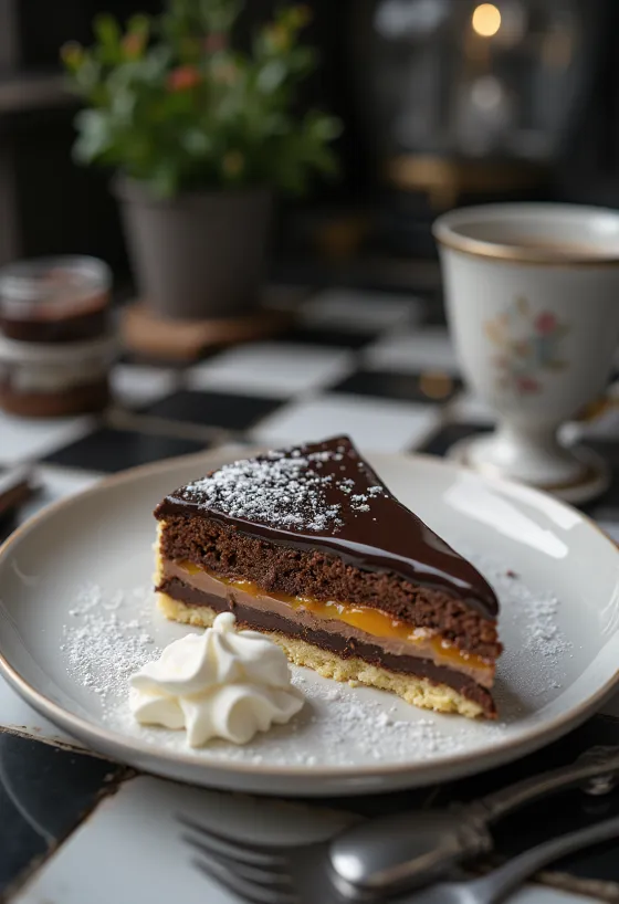 Pastel Sacher servido
