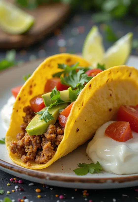 Tacos sin gluten servidos