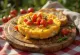 Welsh rarebit con pimiento servido, en salsa de queso, sobre pan tostado, con trozos de pimiento fresco