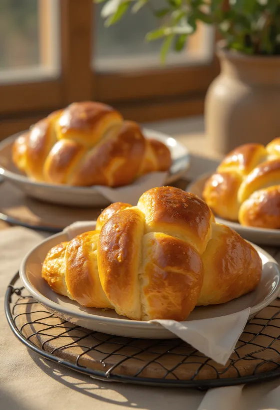 Brioche casero recién horneado