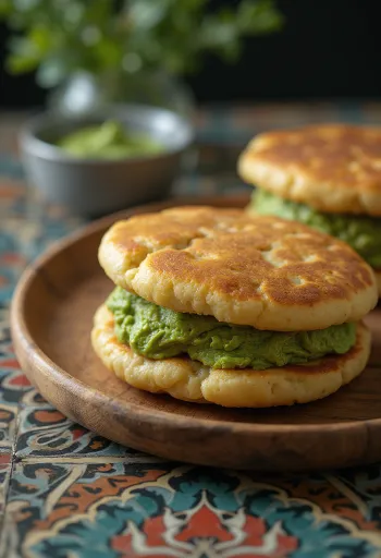 Dorayaki con crema de matcha, dulce japonés