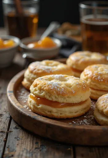 Linzer de requesón servido