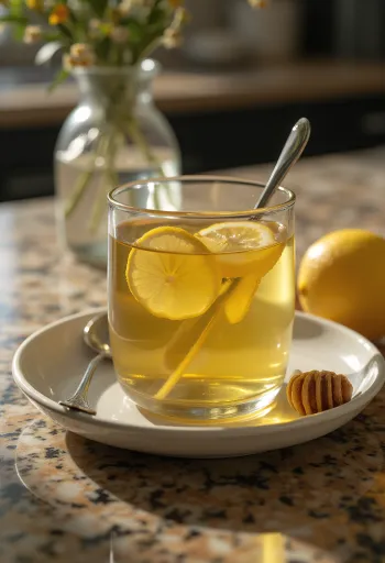 Té de jengibre y limón servido en taza