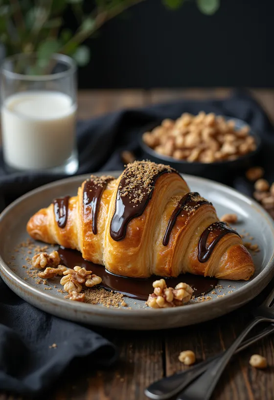 Croissant vegano servido