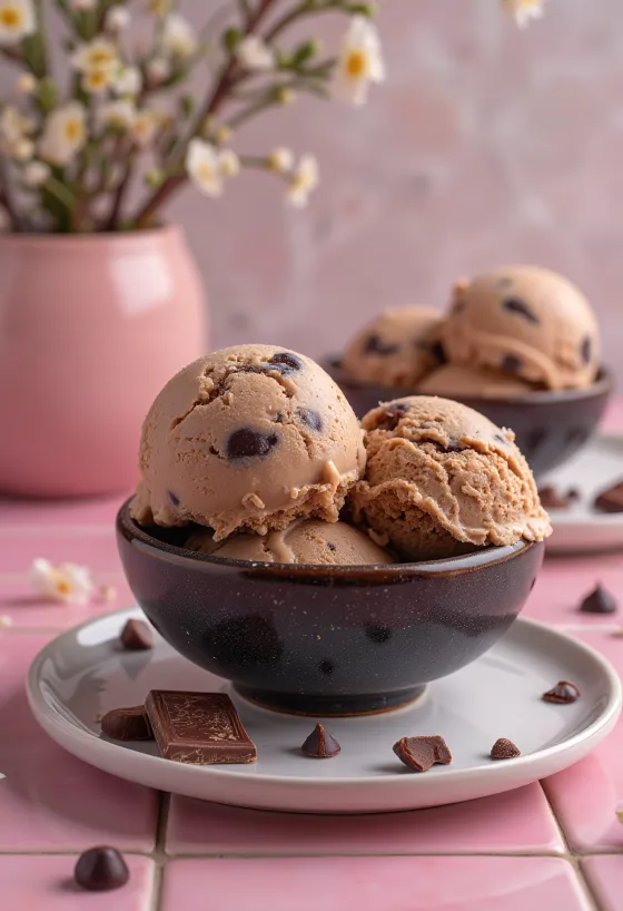 Helado Ben & Jerry’s Dublin Mudslide servido