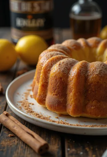 Rosca de limón y canela servida