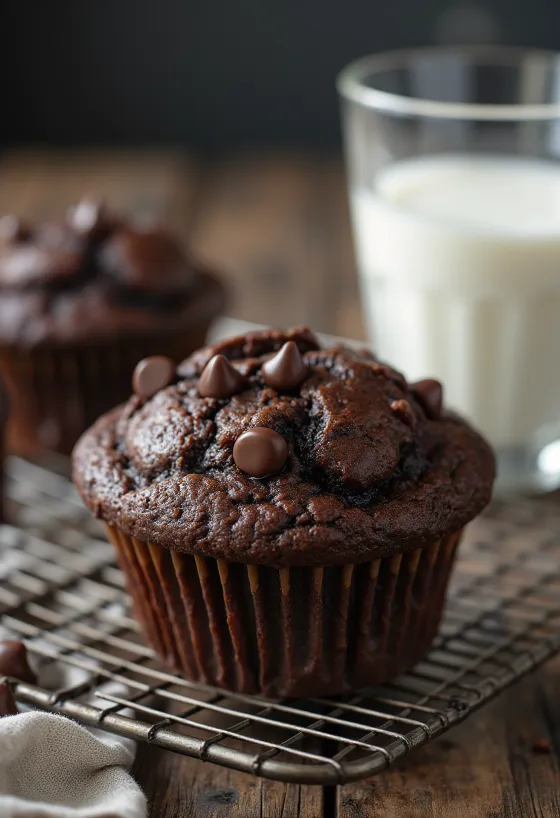 Cupcakes de chocolate servidos