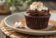 Cupcakes de chocolate con crema y malvaviscos recién horneados