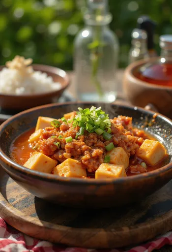 Mapo Tofu, tofu de Sichuan con cerdo molido y salsa picante
