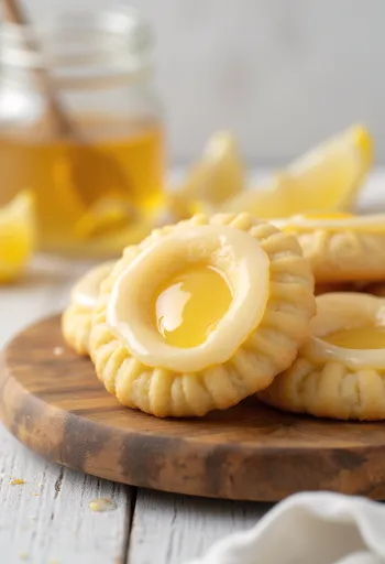 Linzer de limón y miel servido