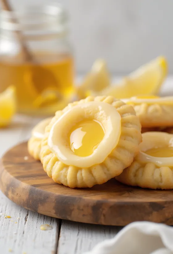 Linzer de limón y miel servido
