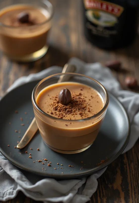 Crema irlandesa casera servida en botella
