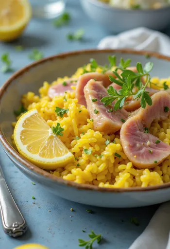 Kedgeree Clásico con atún, combinación de huevo y arroz