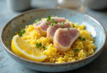 Kedgeree Clásico con atún, combinación de huevo y arroz
