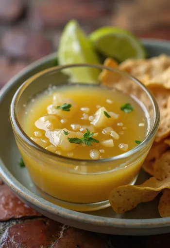 Salsa de tequila y limón servida