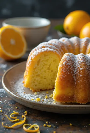 Rosca de limón y naranja servida