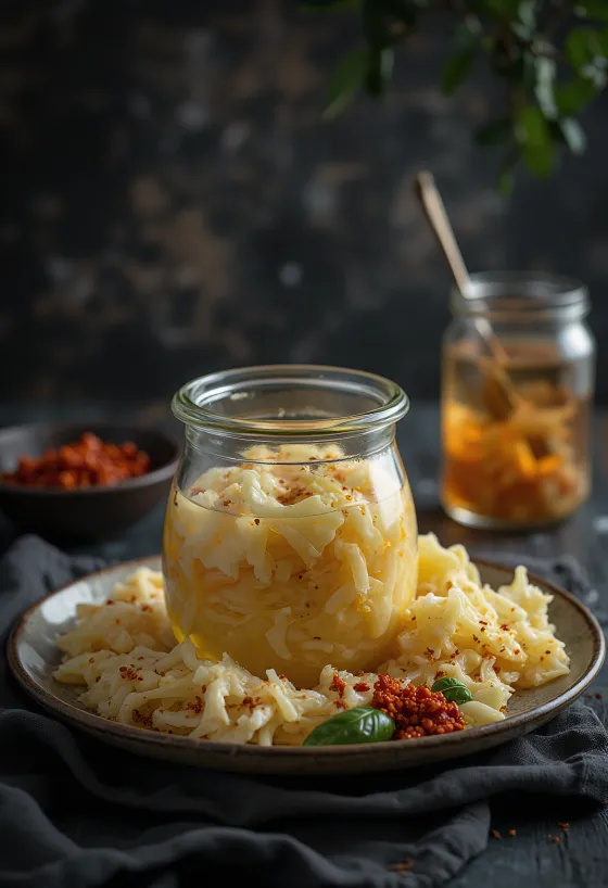 Sauerkraut agridulce servido en un tazón