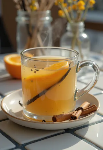 Sidra de vainilla en una taza